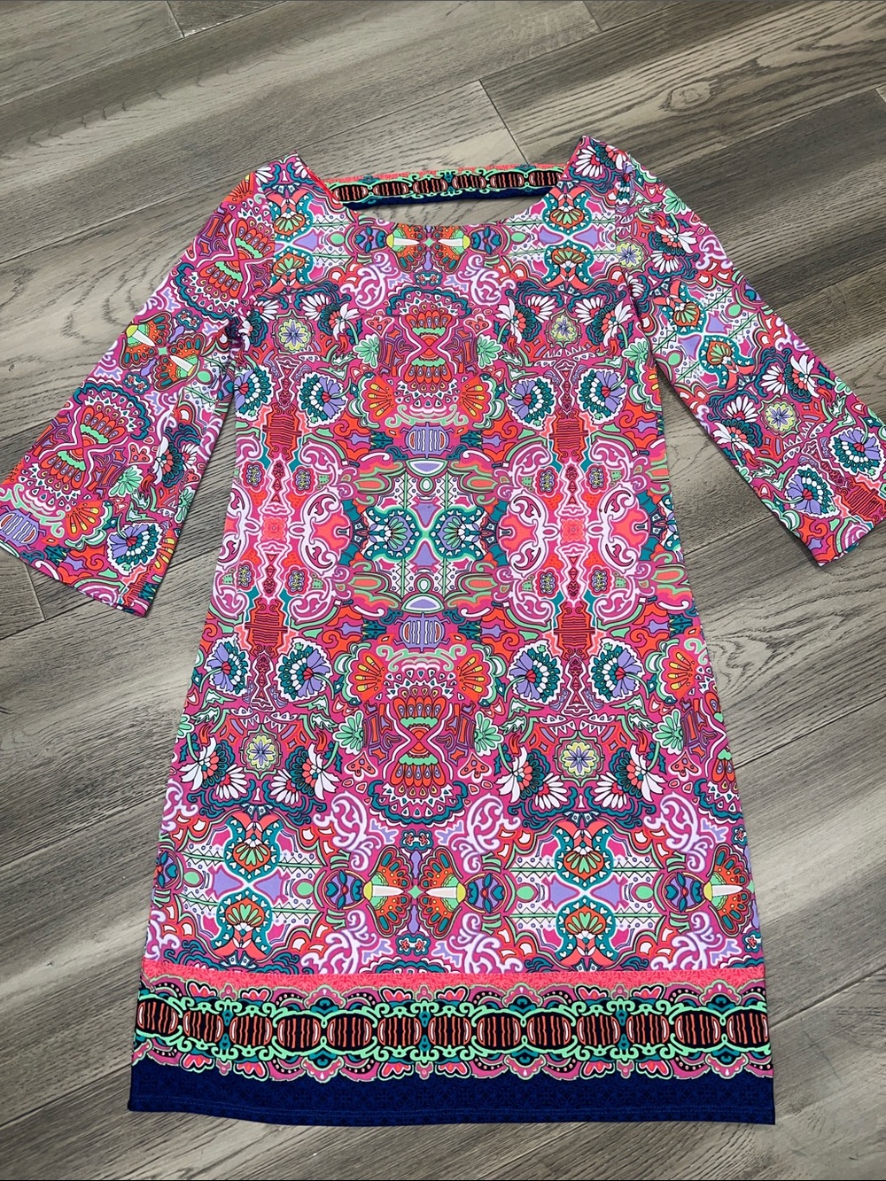 Laundry By Shelli Segal Pink Multi-Color Patterned Shift Dress
